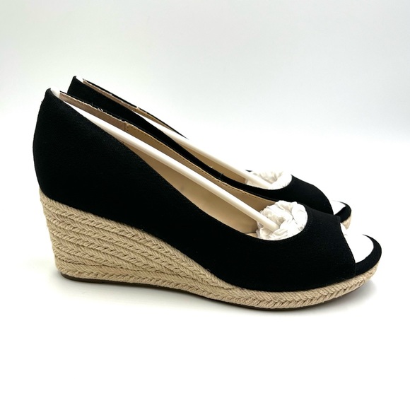 Bandolino Women's Nuri Black Fabric Espadrille Open Toe Wedges Sandals Shoes 6 - Picture 2 of 12